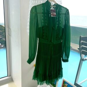 Self Portrait green dress size 2